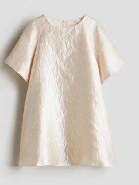 H & M Girls' Cream Jacquard Weave A-Line Dress; Size 7